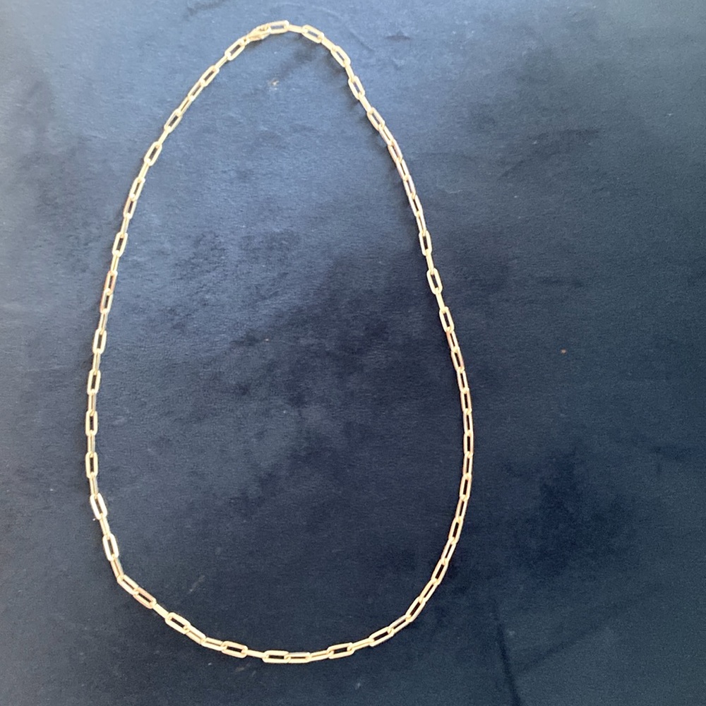 Ultra fine sterling silver paperclip necklace